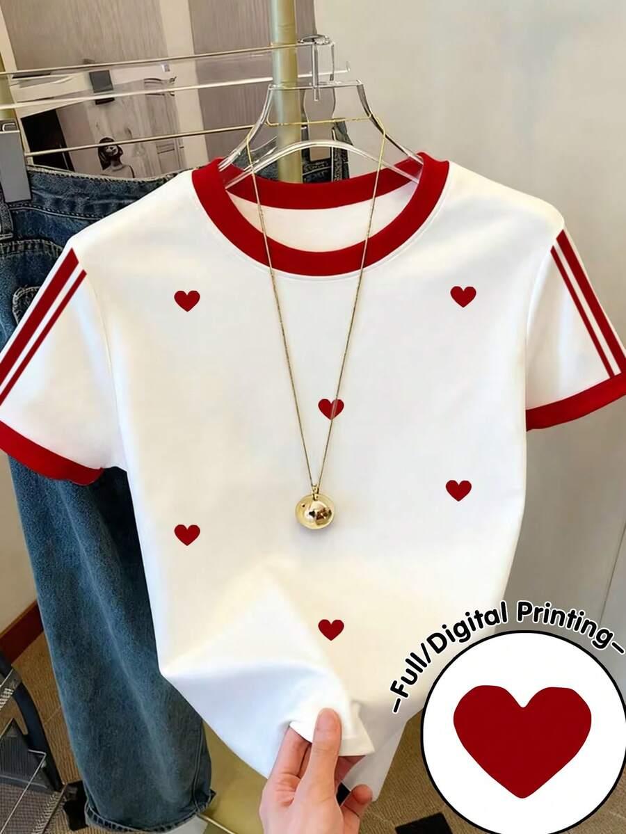BIAŁY T-SHIRT SERCA
