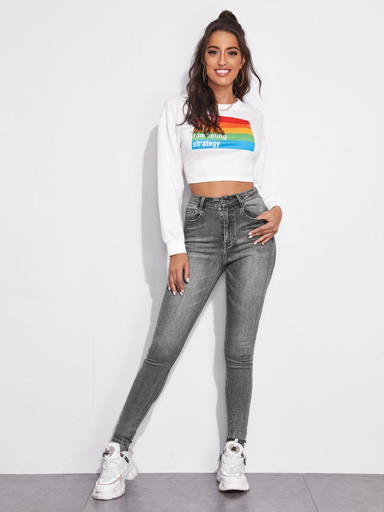 SZARE SPODNIE JEANS WYSOKI STAN