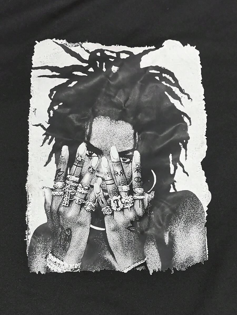czarny t-shirt print
