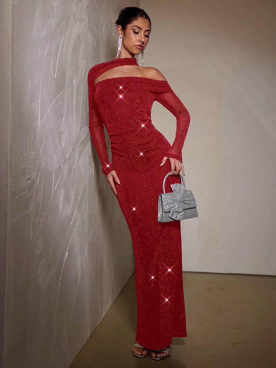 czerwona maxi sukienka