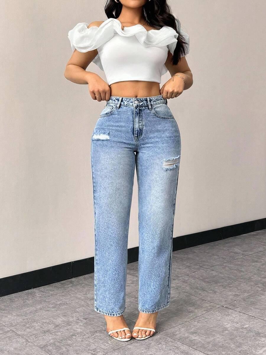 NIEBIESKIE SPODNIE JEANS