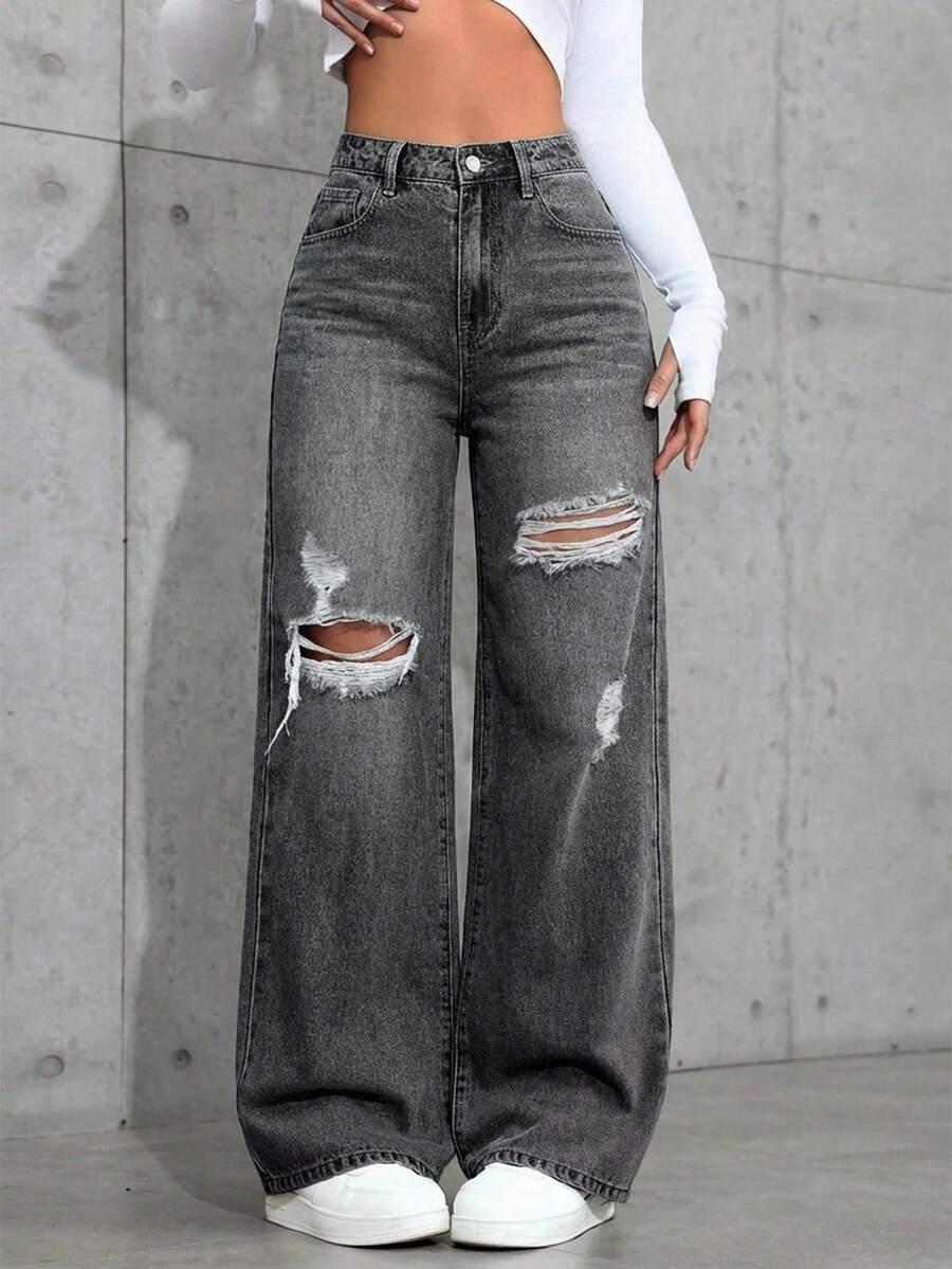 szare spodnie jeans