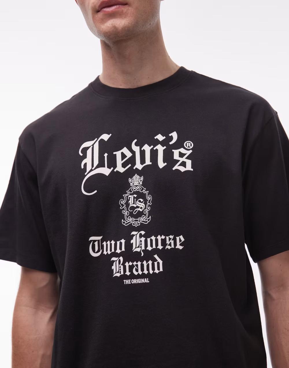 CZARNY T-SHIRT nadruk