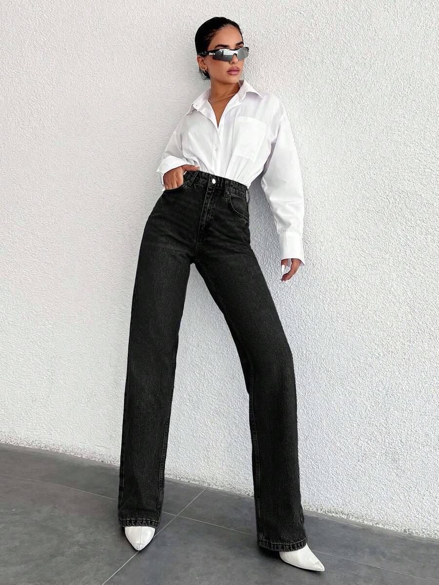 czarne spodnie jeans 