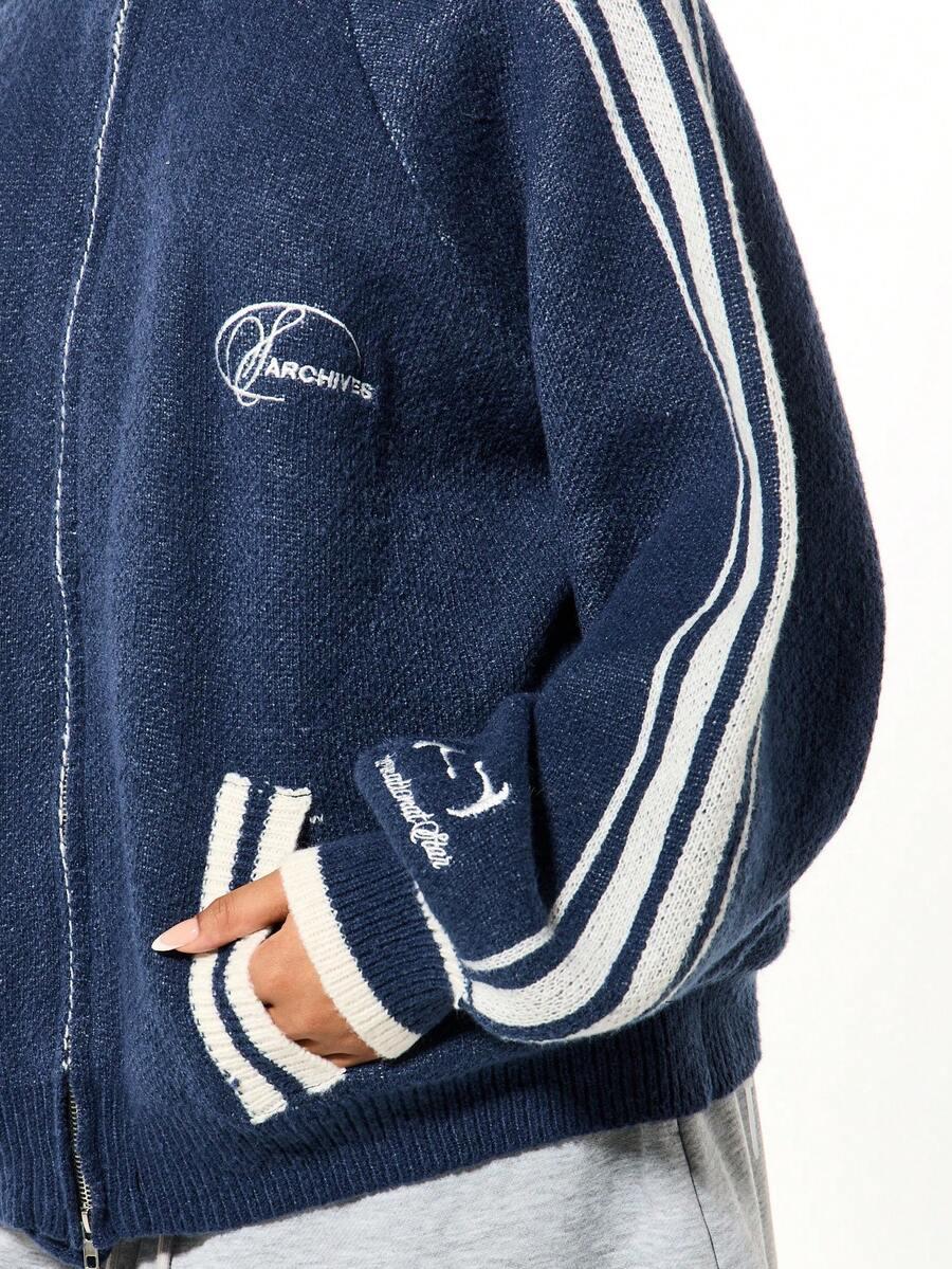 sweter zamek kontrast