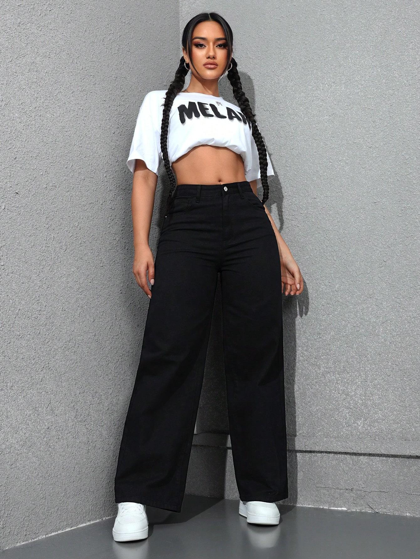 CZARNE SPODNIE JEANS