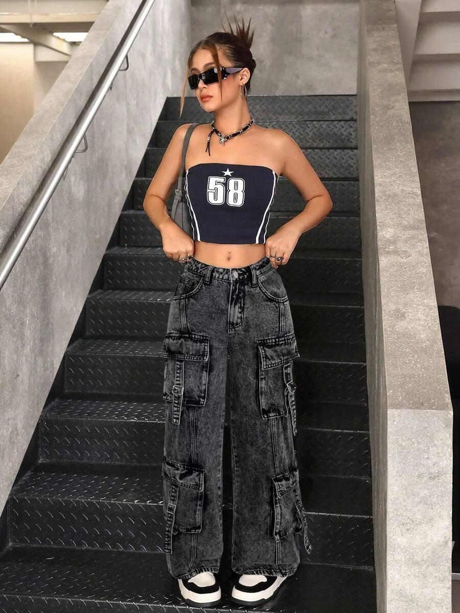 szare spodnie jeans