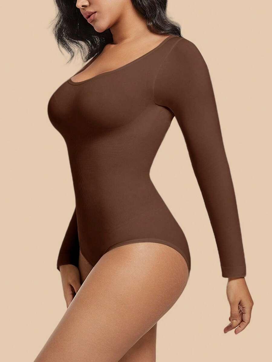 BRĄZOWE BODY Z DŁUGIM RĘKAWAM 