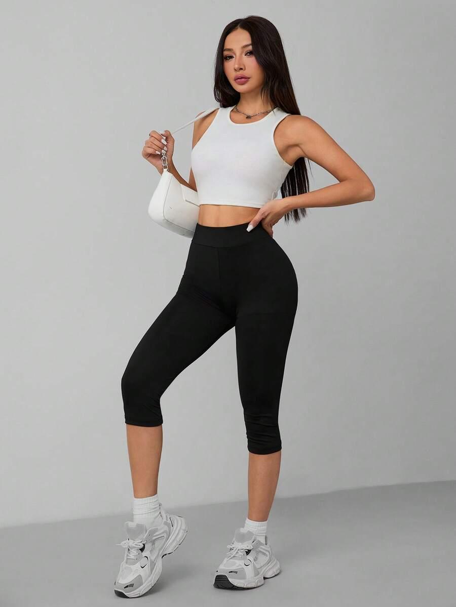 czarne legginsy wysoki stan