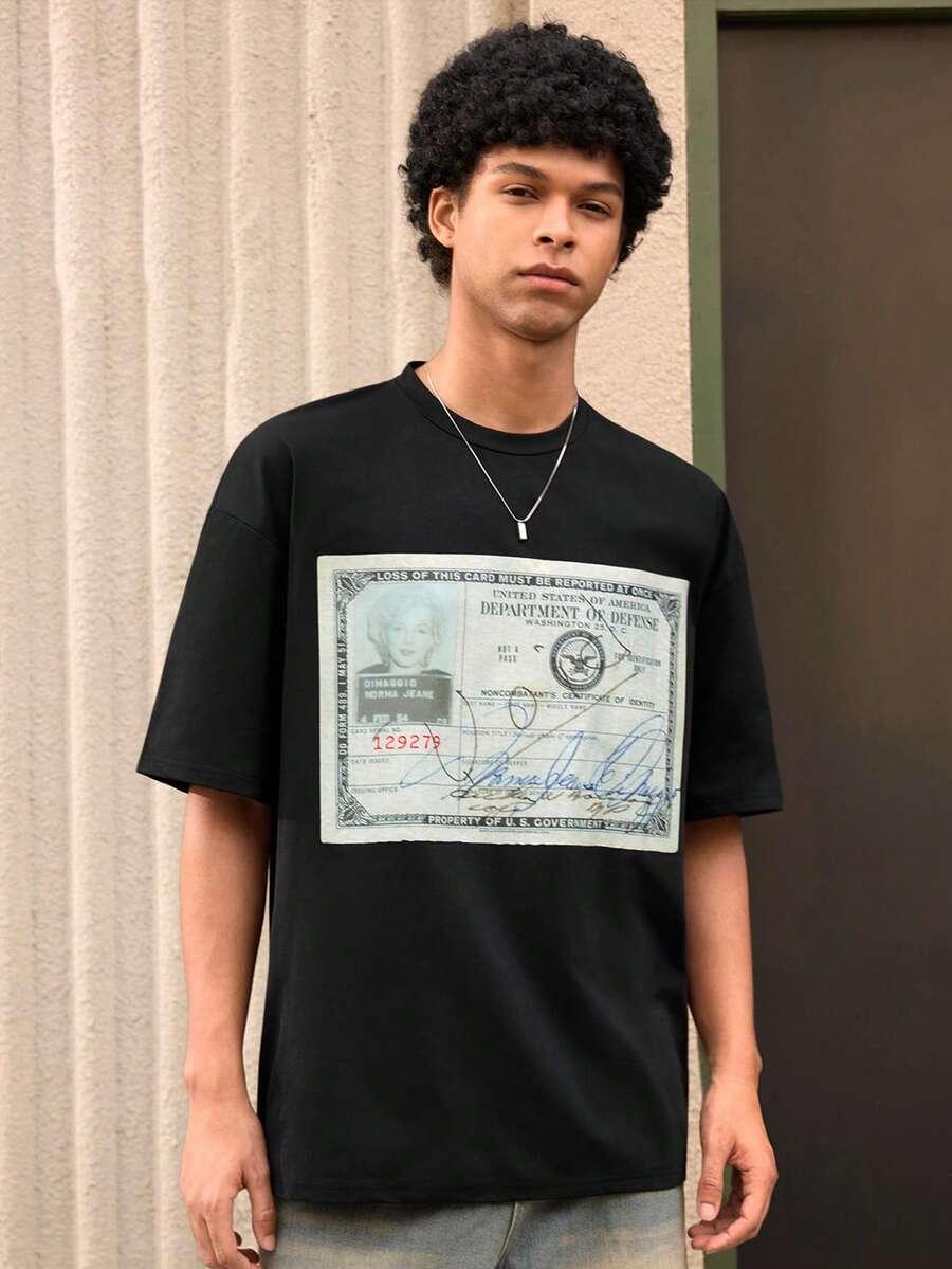 czarny t-shirt nadruk