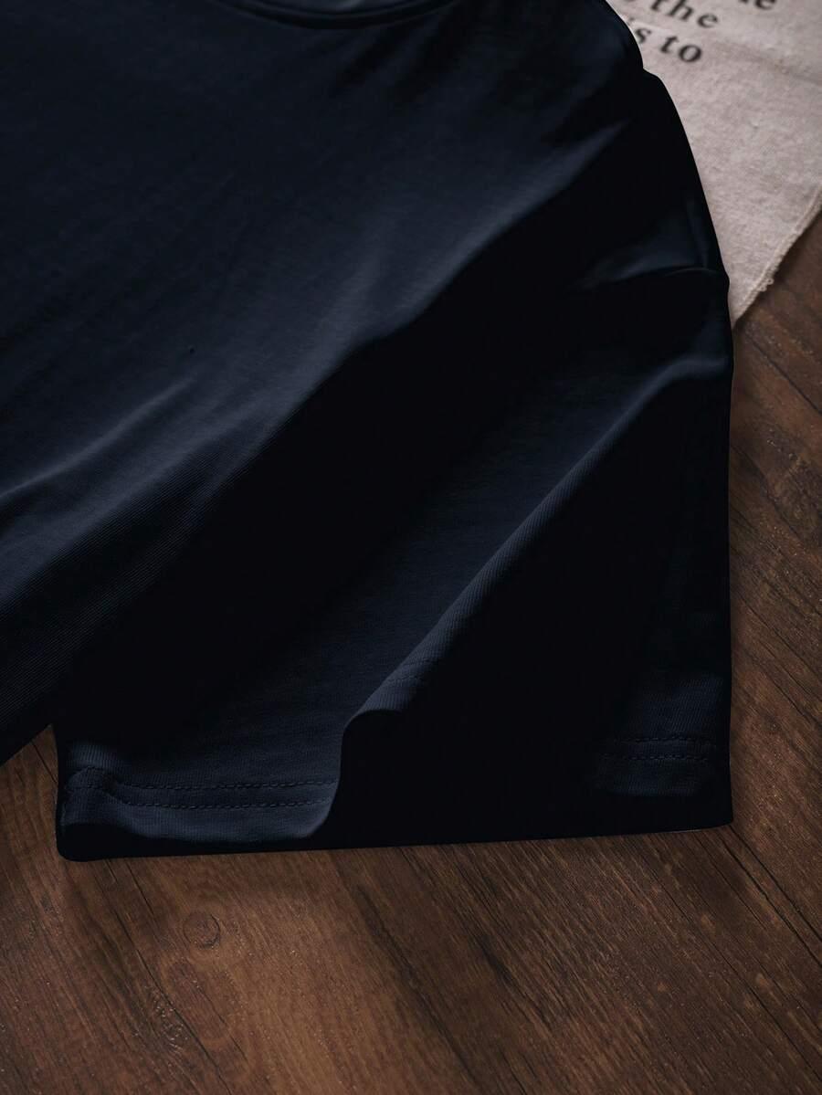 granatowy t-shirt print