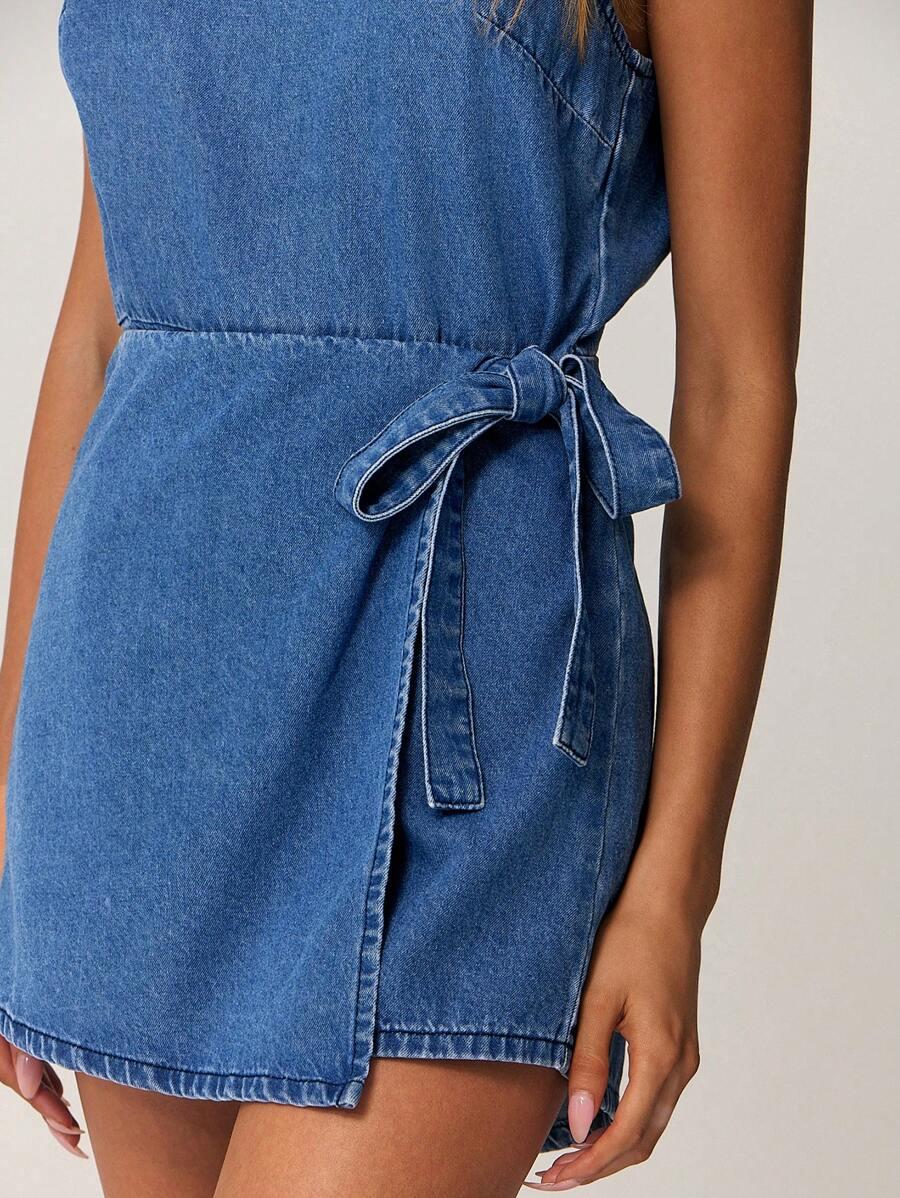 NIEBIESKI KOMBINEZON JEANS 