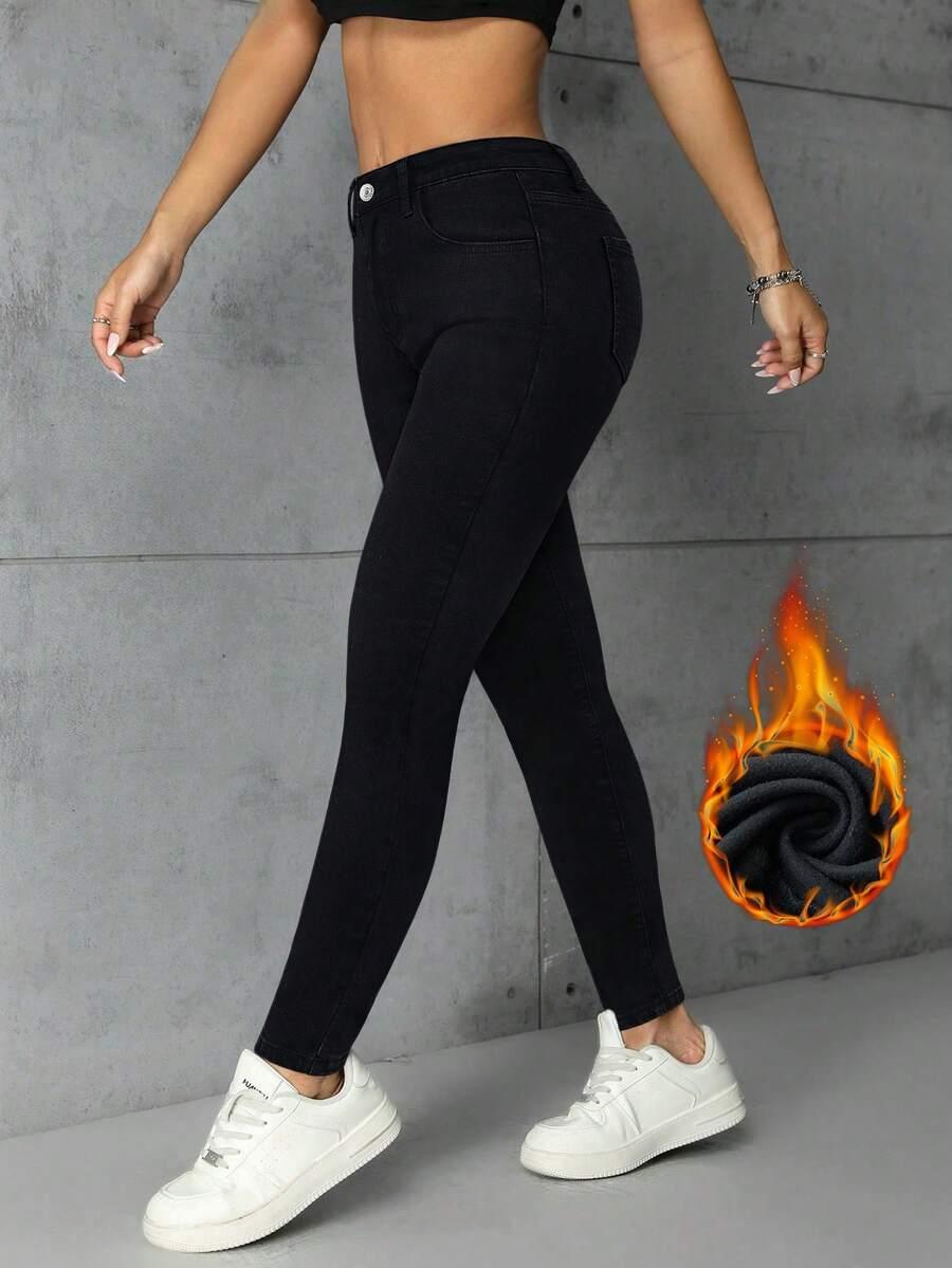 CZARNE SPODNIE JEANS