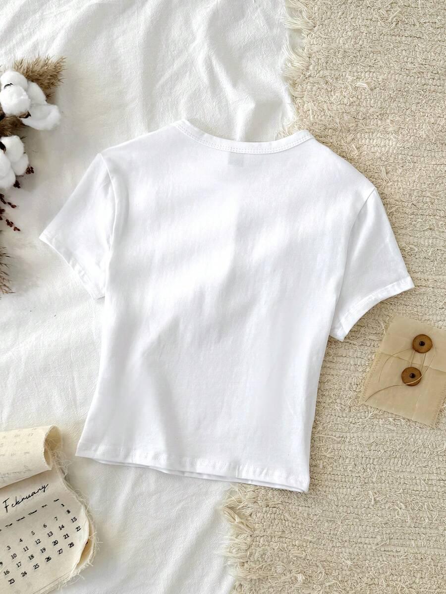 KLASYCZNY GŁADKI BIAŁY T-SHIRT BASIC