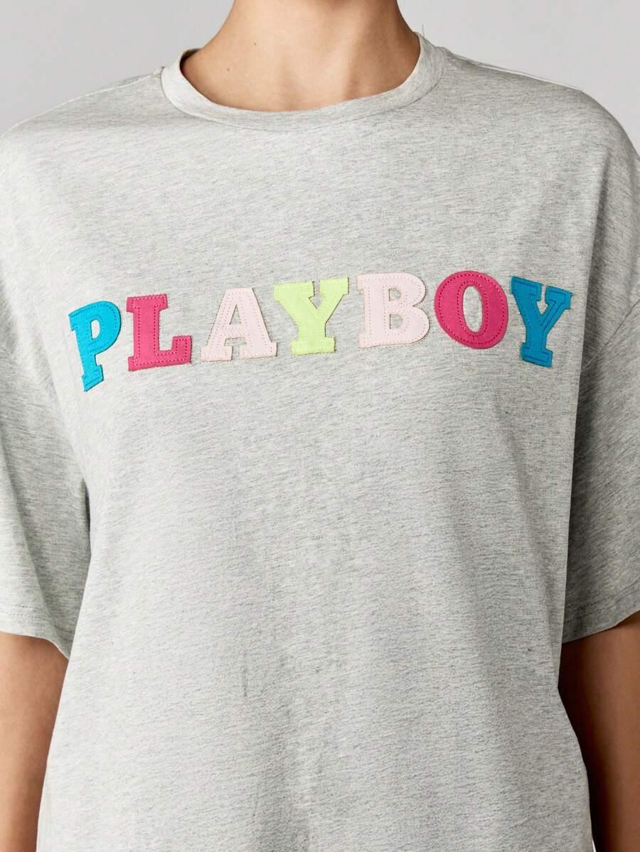 szary T-shirt logo