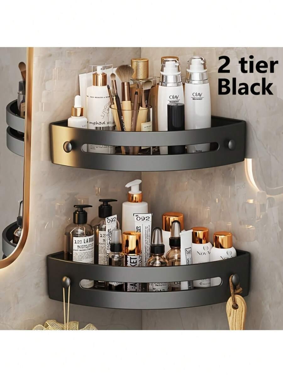 czarna półka łazienkowa 2-pack