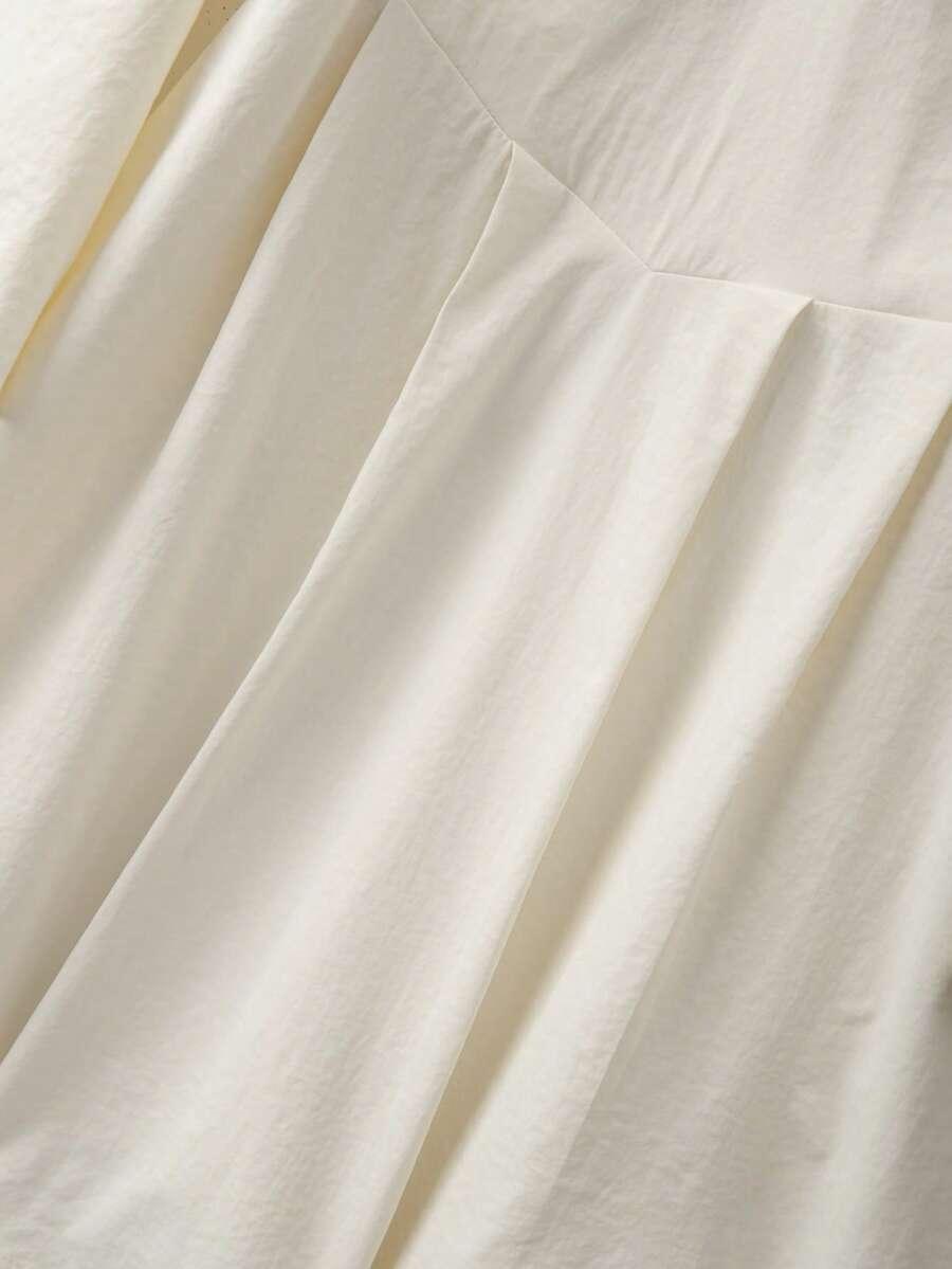 ecru sukienka v-neck