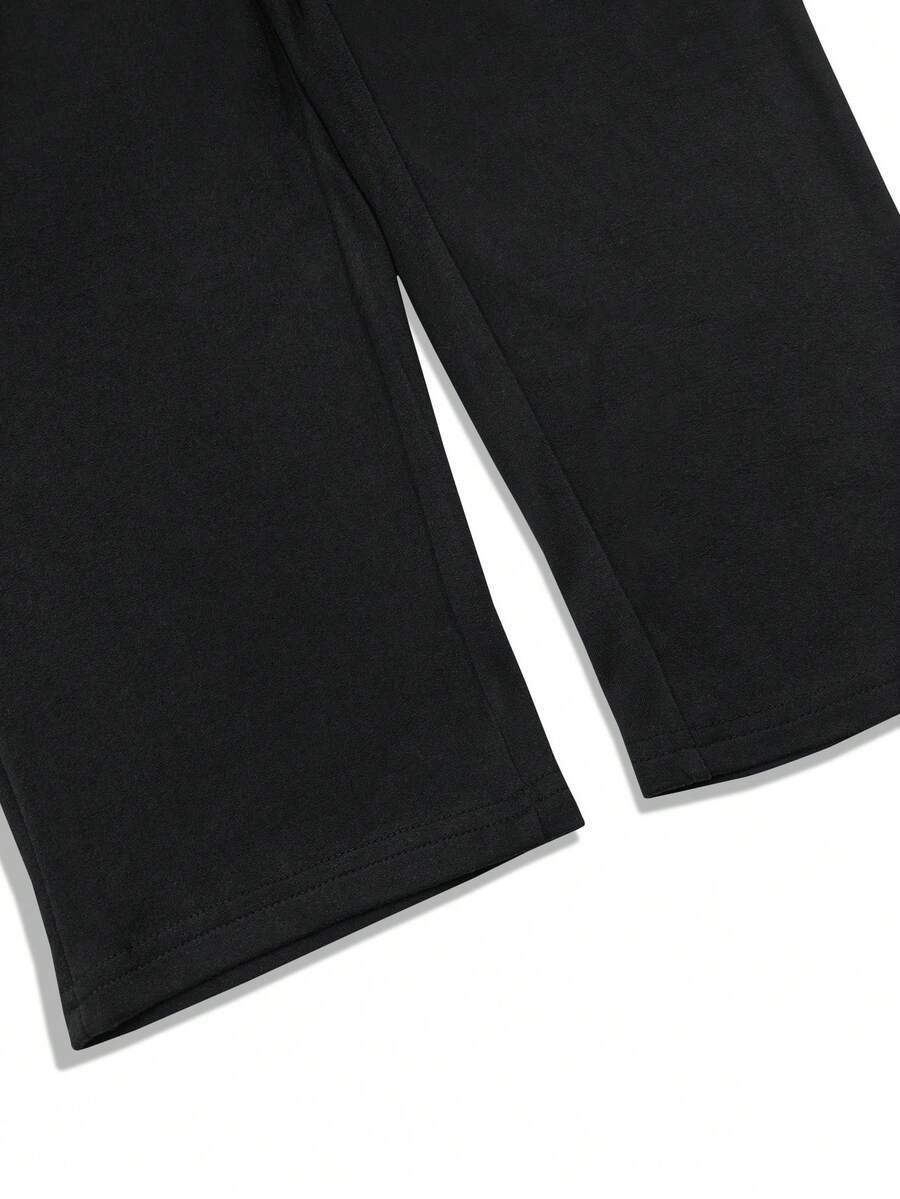 czarne spodnie capri casual wiązanie