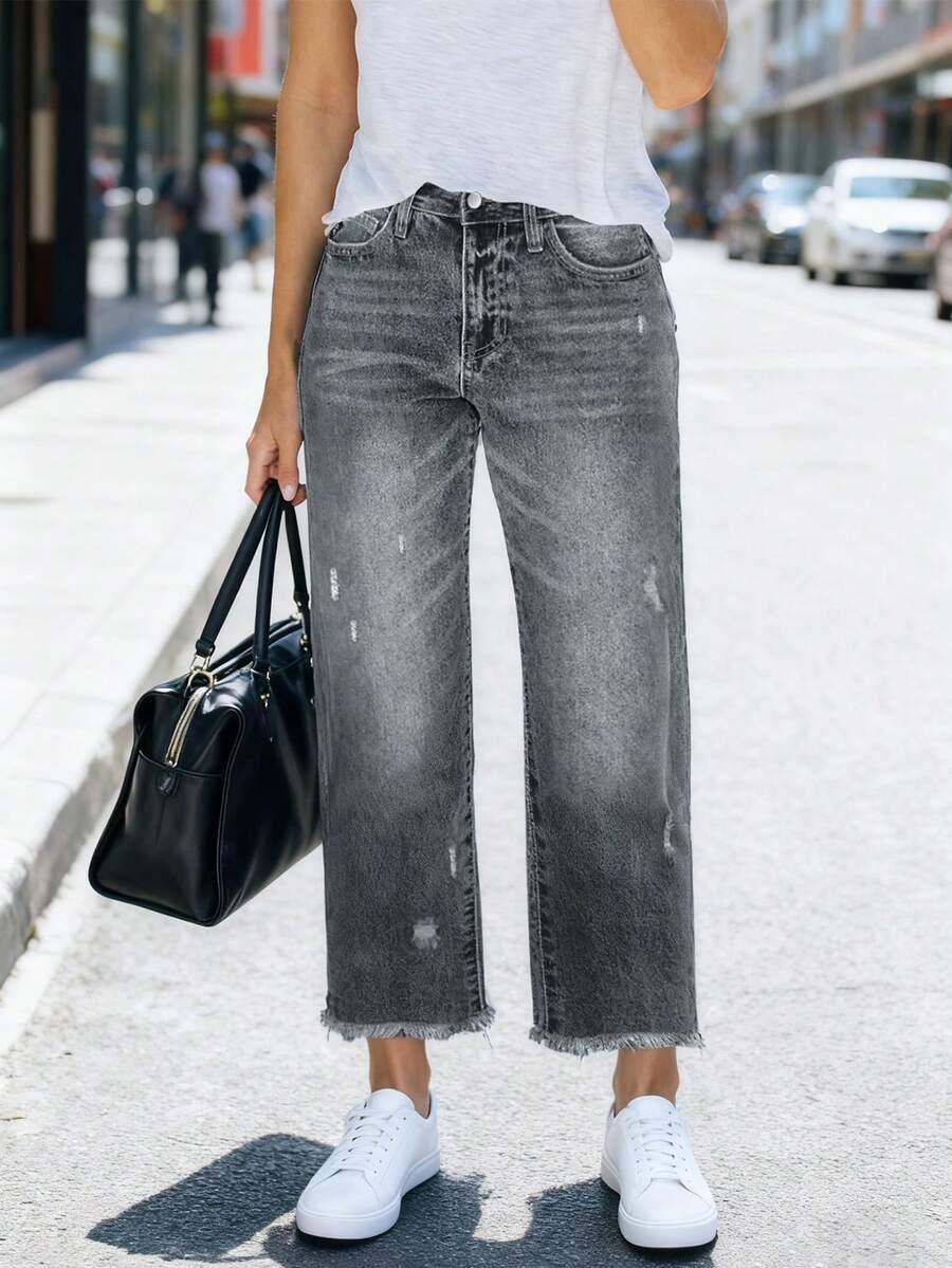 SZARE SPODNIE JEANS 