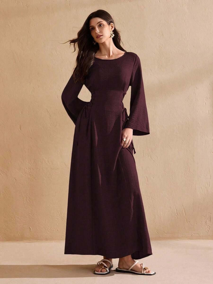 burgundowa sukienka maxi