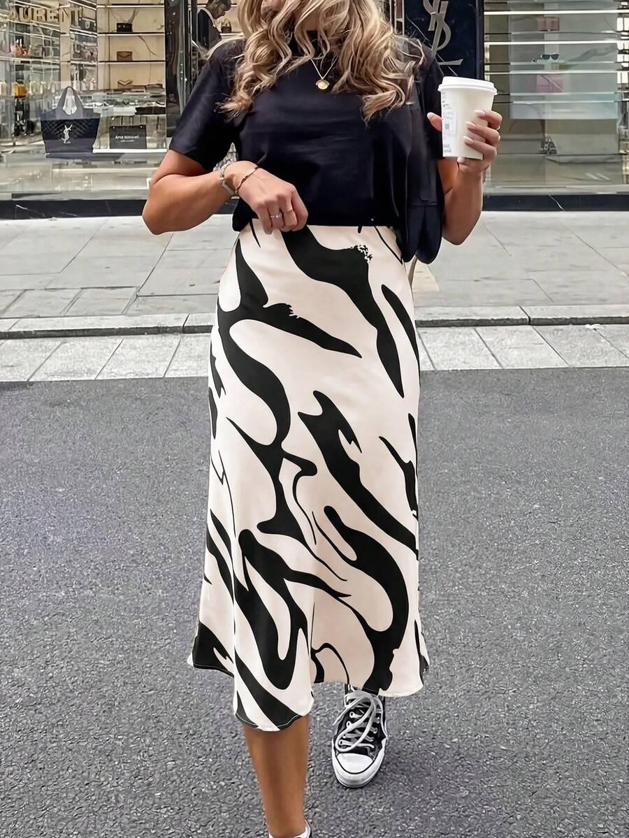 midi spódnica animal print