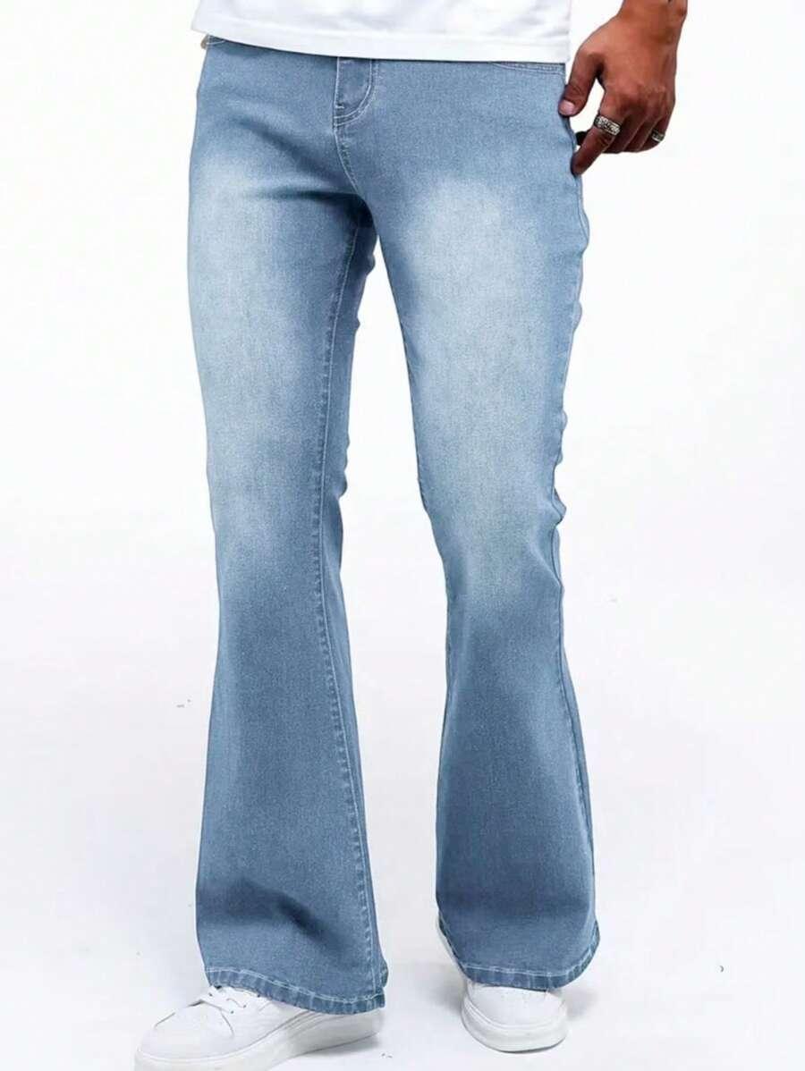 NIEBIESKIE SPODNIE JEANS DZWONY