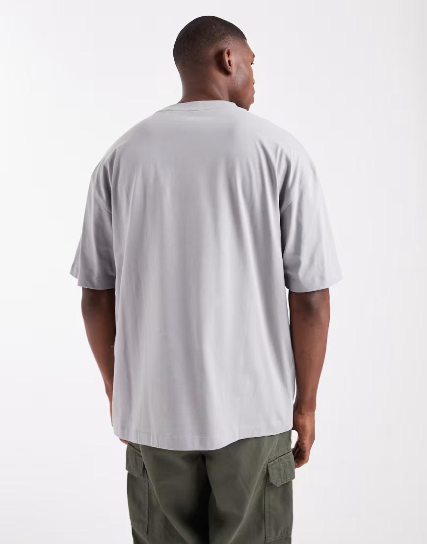 SZARY T-SHIRT OVERSIZE