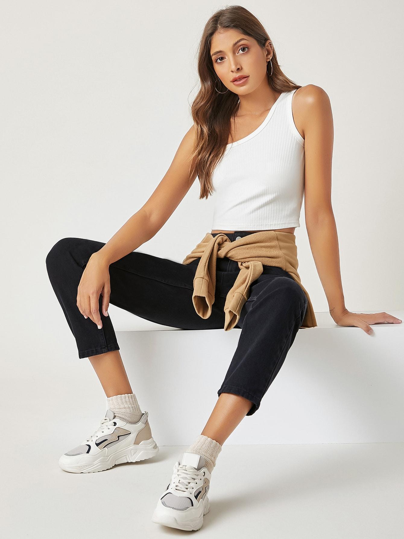 CZARNE SPODNIE JEANS