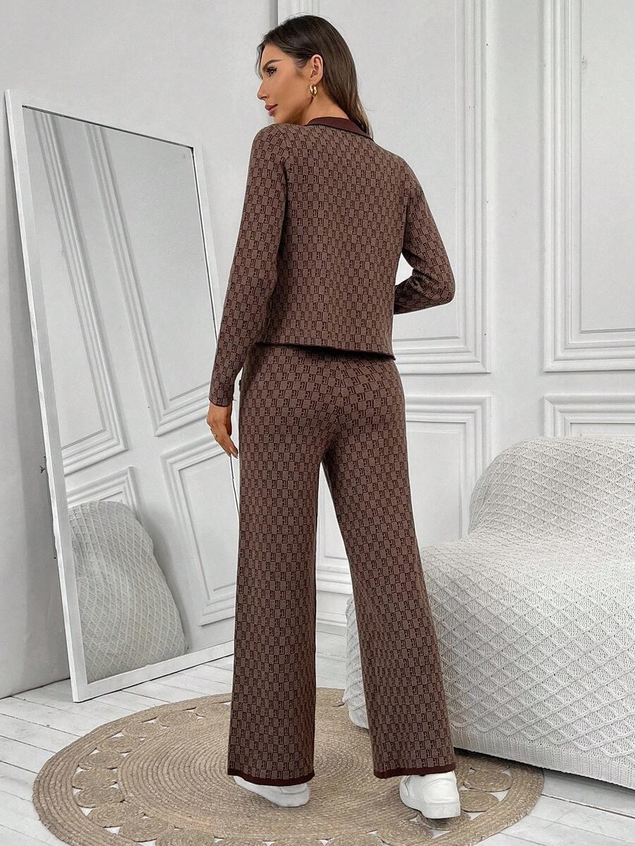 sweter spodnie dzianinowy komplet