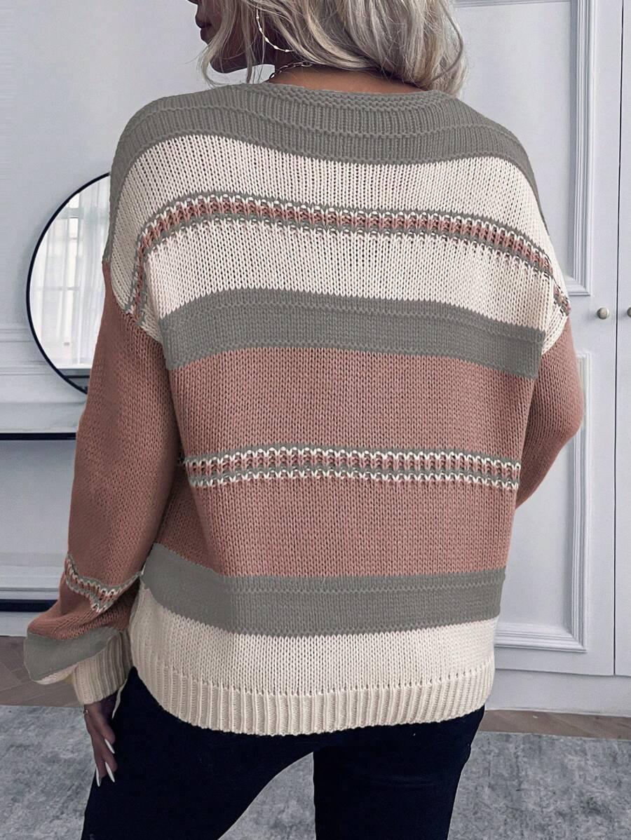 SWETER V-NECK DŁUGI RĘKAW