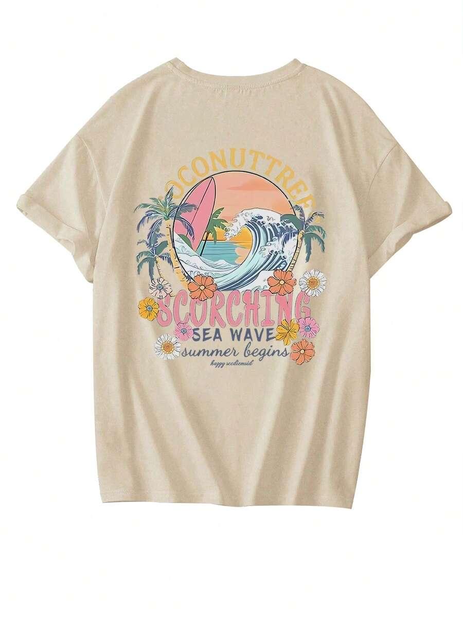 T-SHIRT Z NADRUKIEM NA TYLE