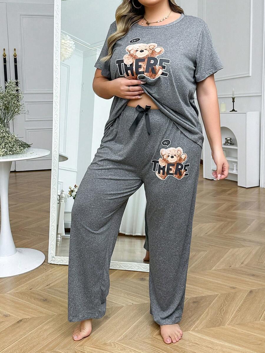 t-shirt spodnie piżama wzór
