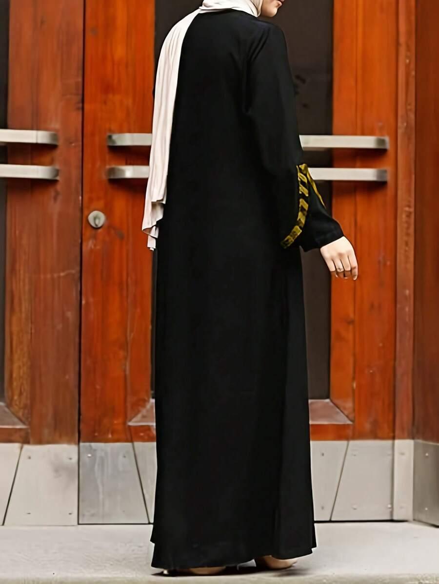 CZARNA MAXI SUKIENKA ZDOBIENIA