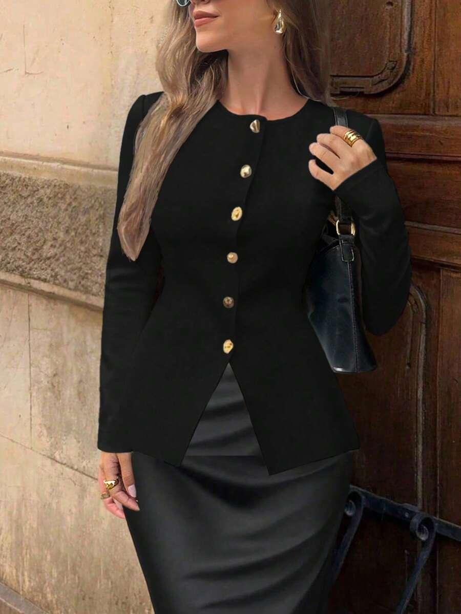 CZARNY SWETER GUZIKI