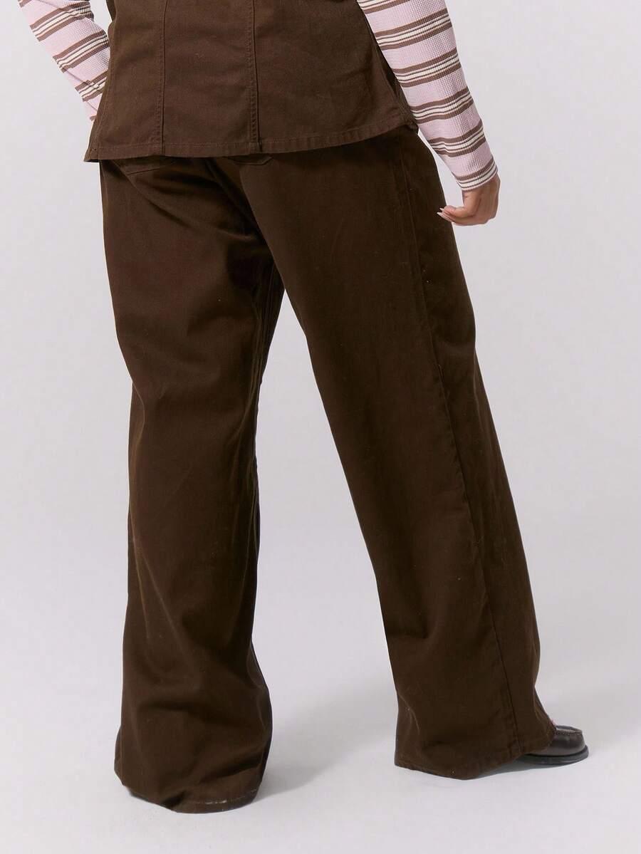 brązowe spodnie jeans 
