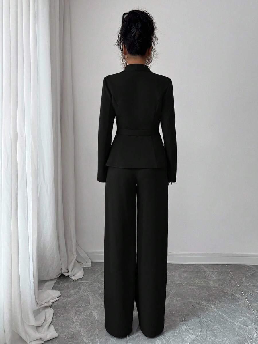 CZARNE ELEGANCKIE SPODNIE