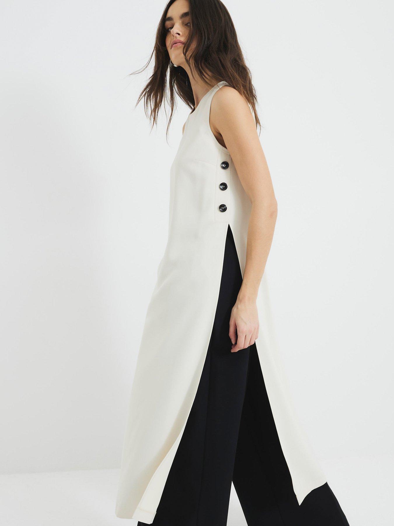 RIVER ISLAND TOP MAXI WYCIĘCIA GUZIKI 