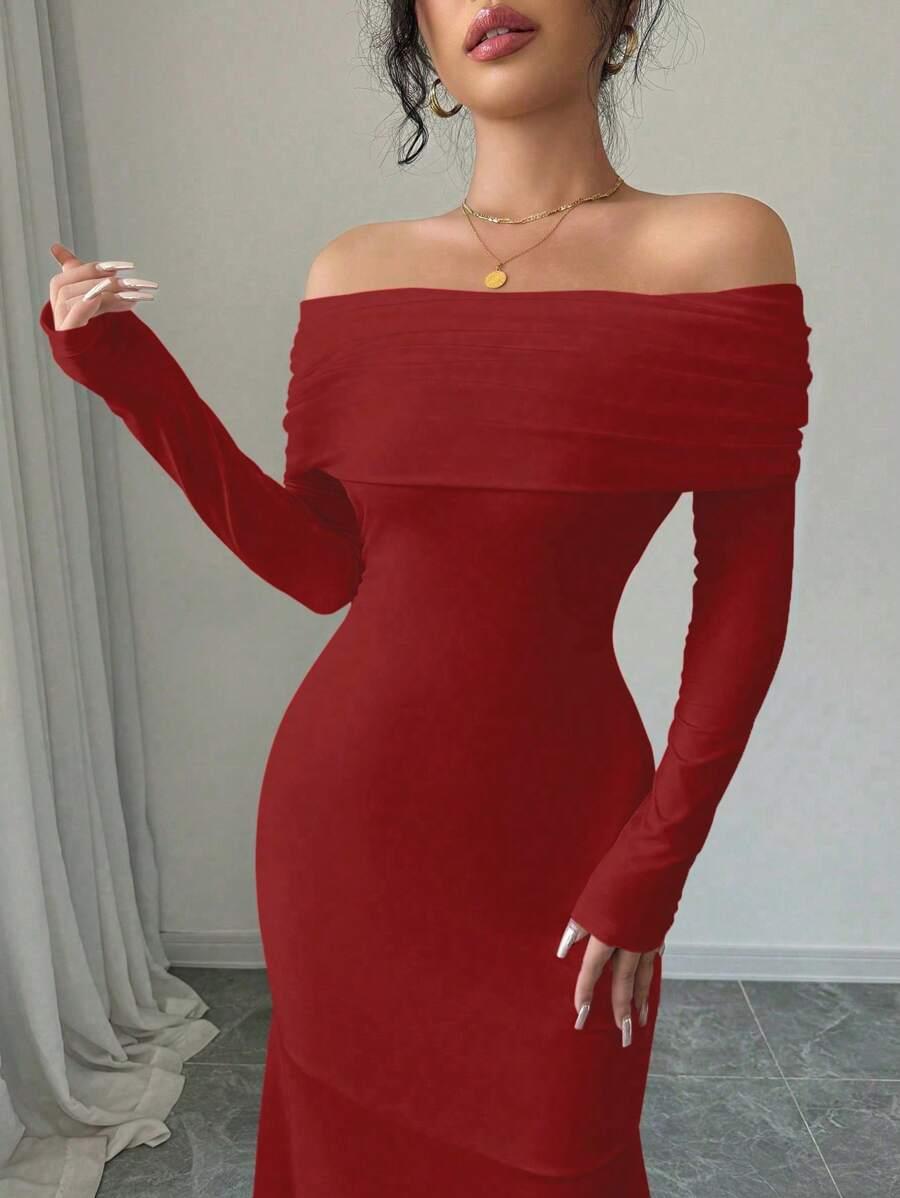 CZERWONA MAXI SUKIENKA
