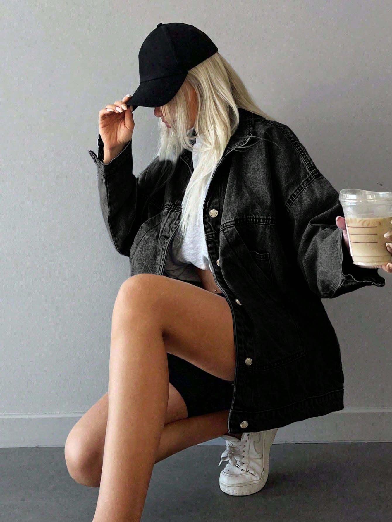 CZARNA KURTKA JEANS