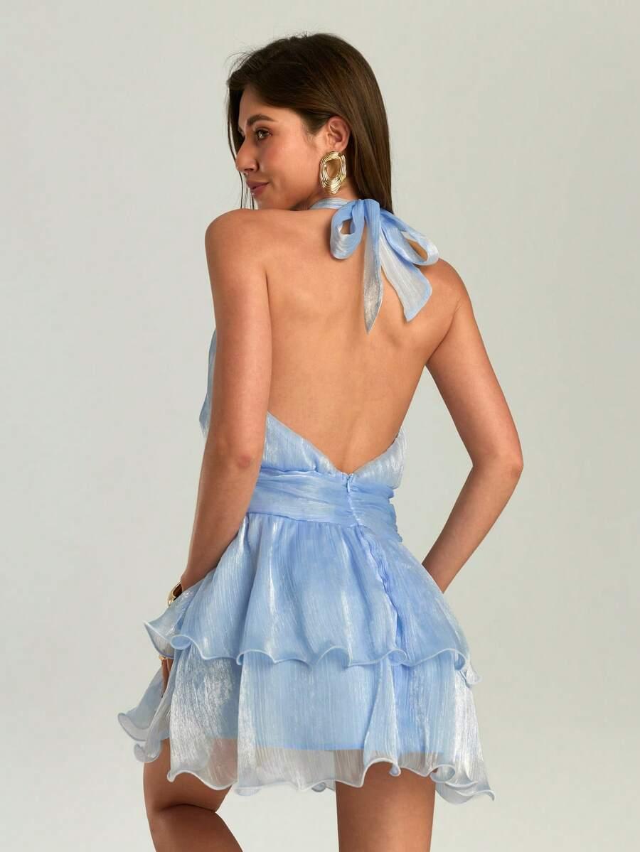 NIEBIESKA SUKIENKA MINI