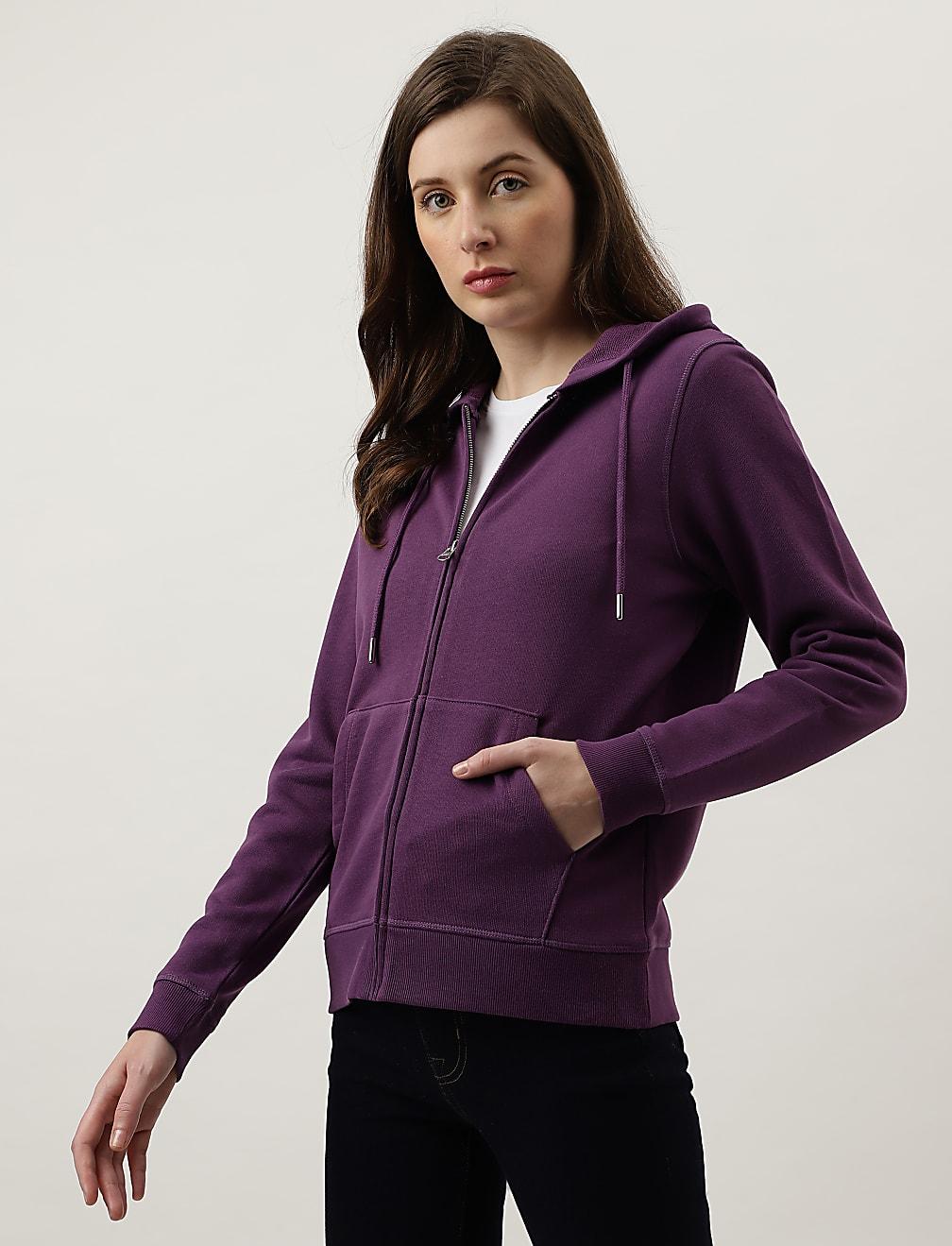 fioletowa bluza kaptur zamek T41-2477K-XE