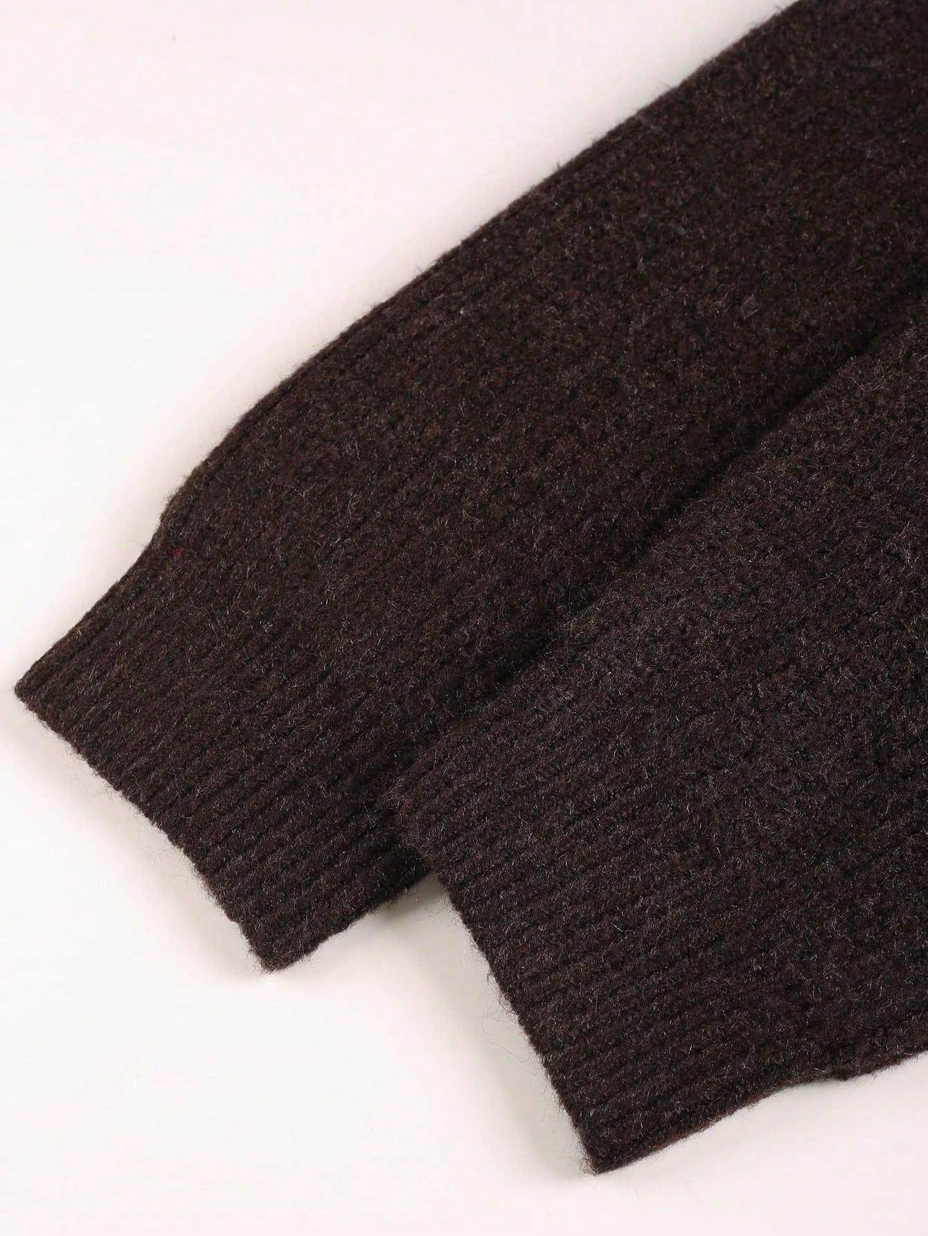 BRĄZOWY SWETER GUZIKI