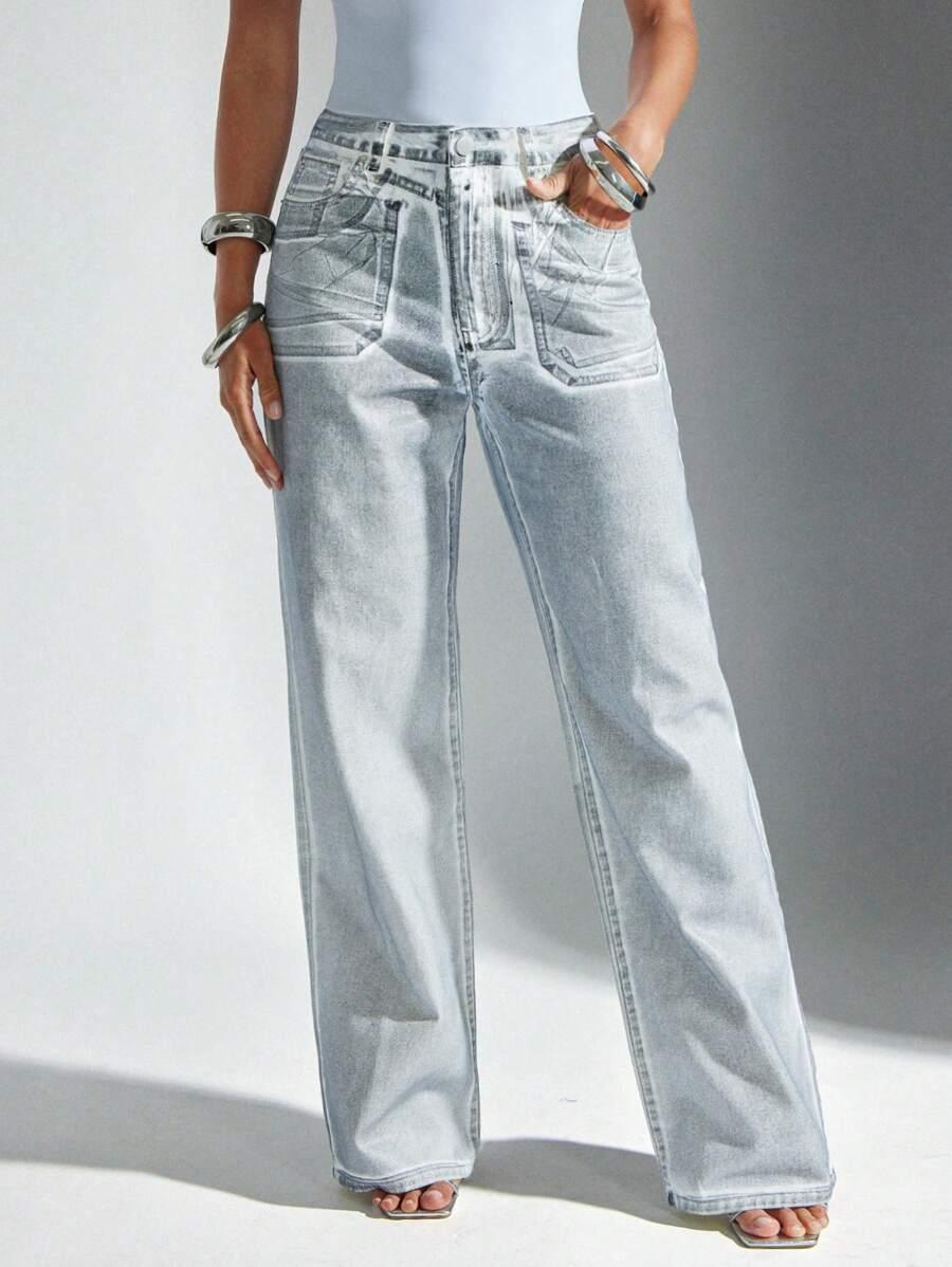 JEANSY DAMSKIE WIDE LEG BAWEŁNIANE 