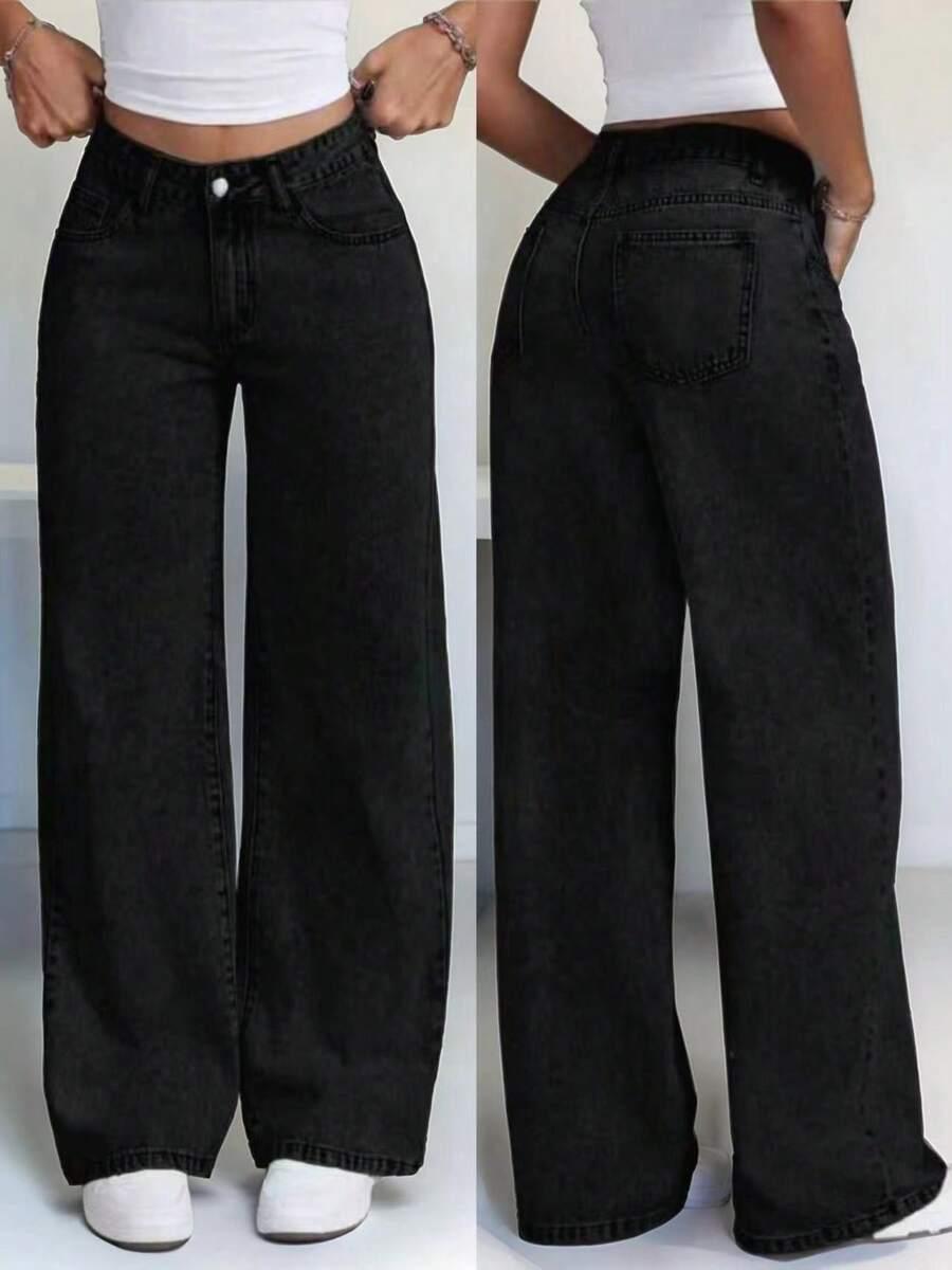 CZARNE SPODNIE JEANS