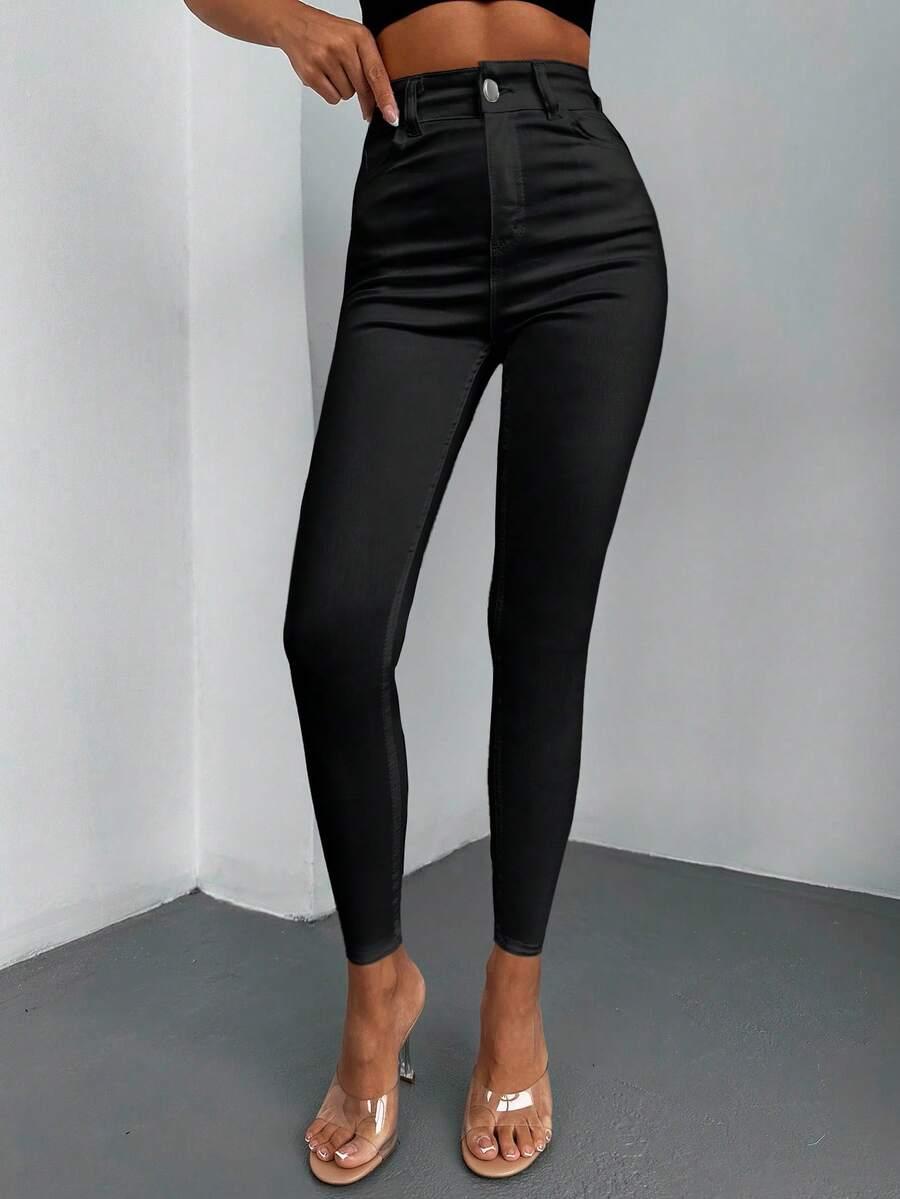 CZARNE SPODNIE JEANS 
