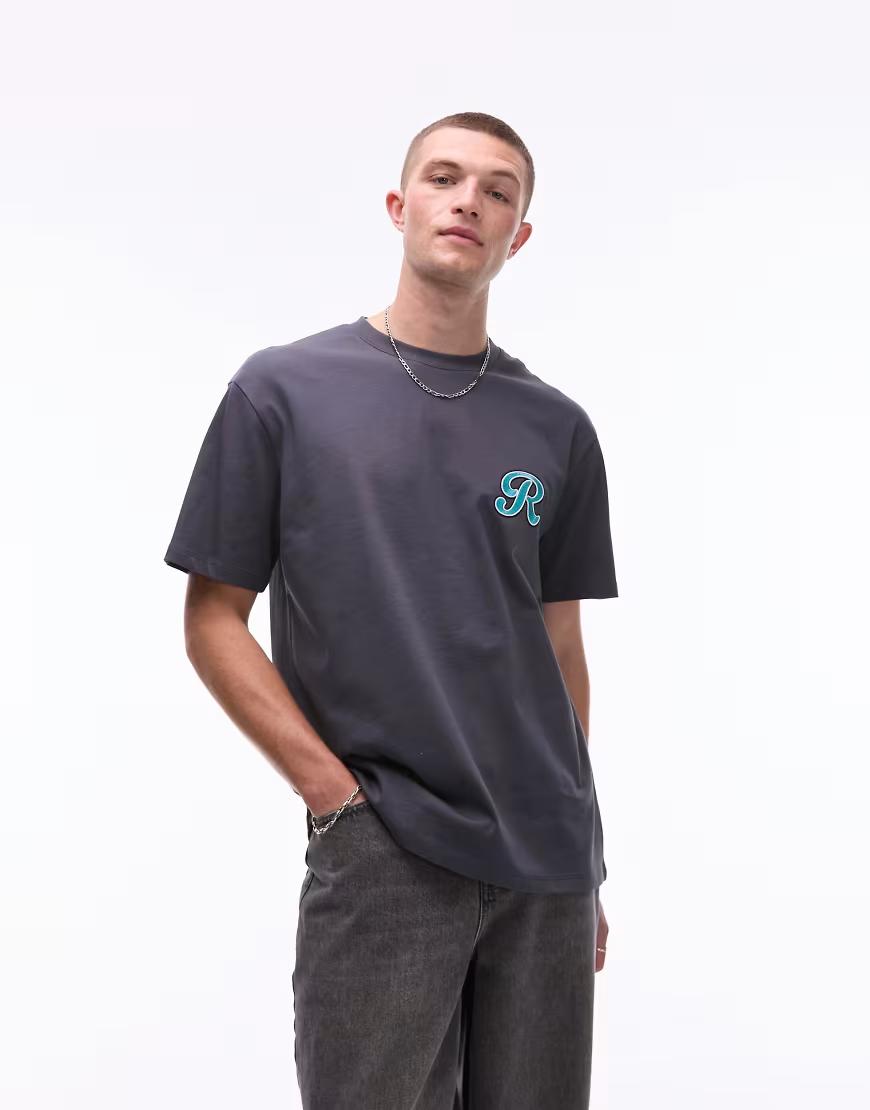 SZARY T-SHIRT PRINT