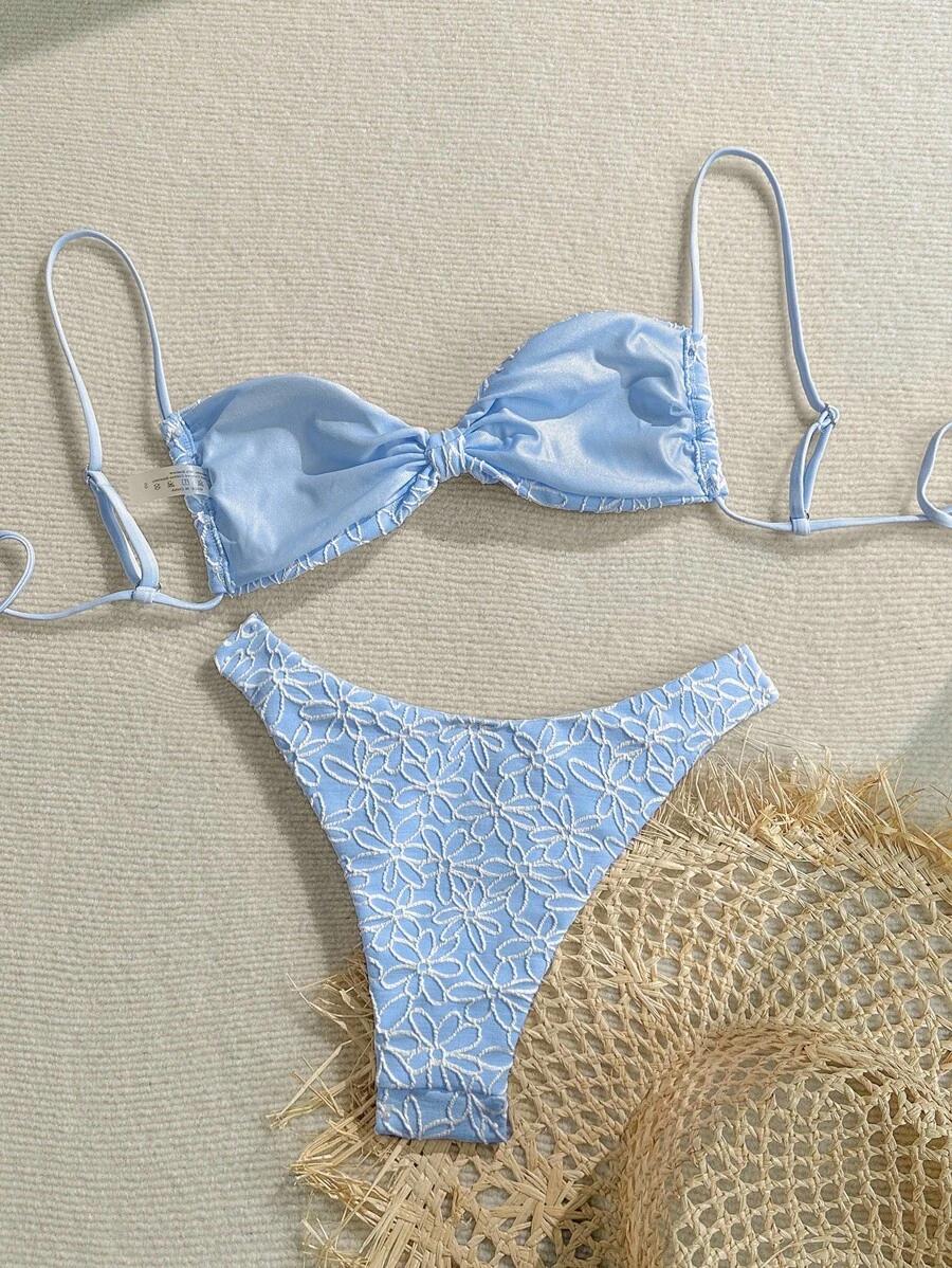 STRÓJ KĄPIELOWY BIKINI W KWIATOWY WZÓR