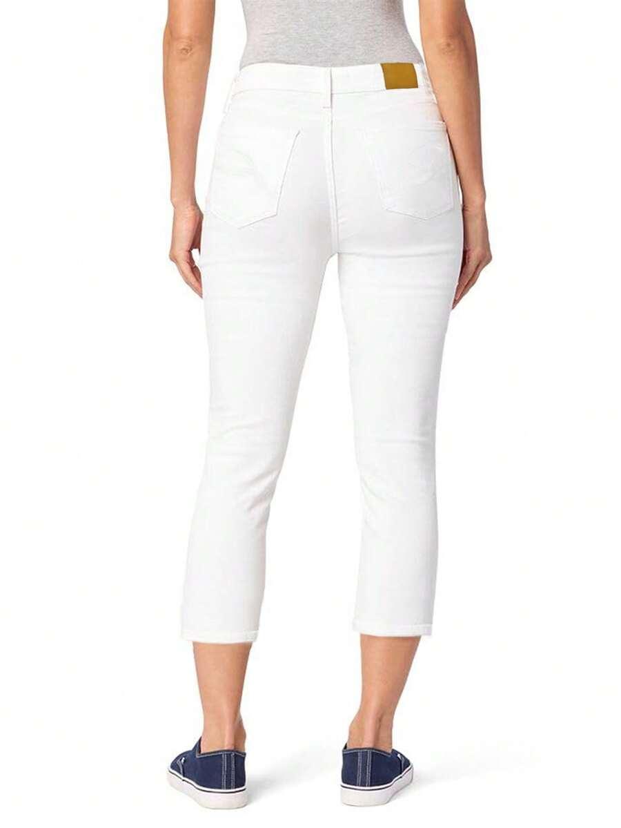 białe spodlenie jeans