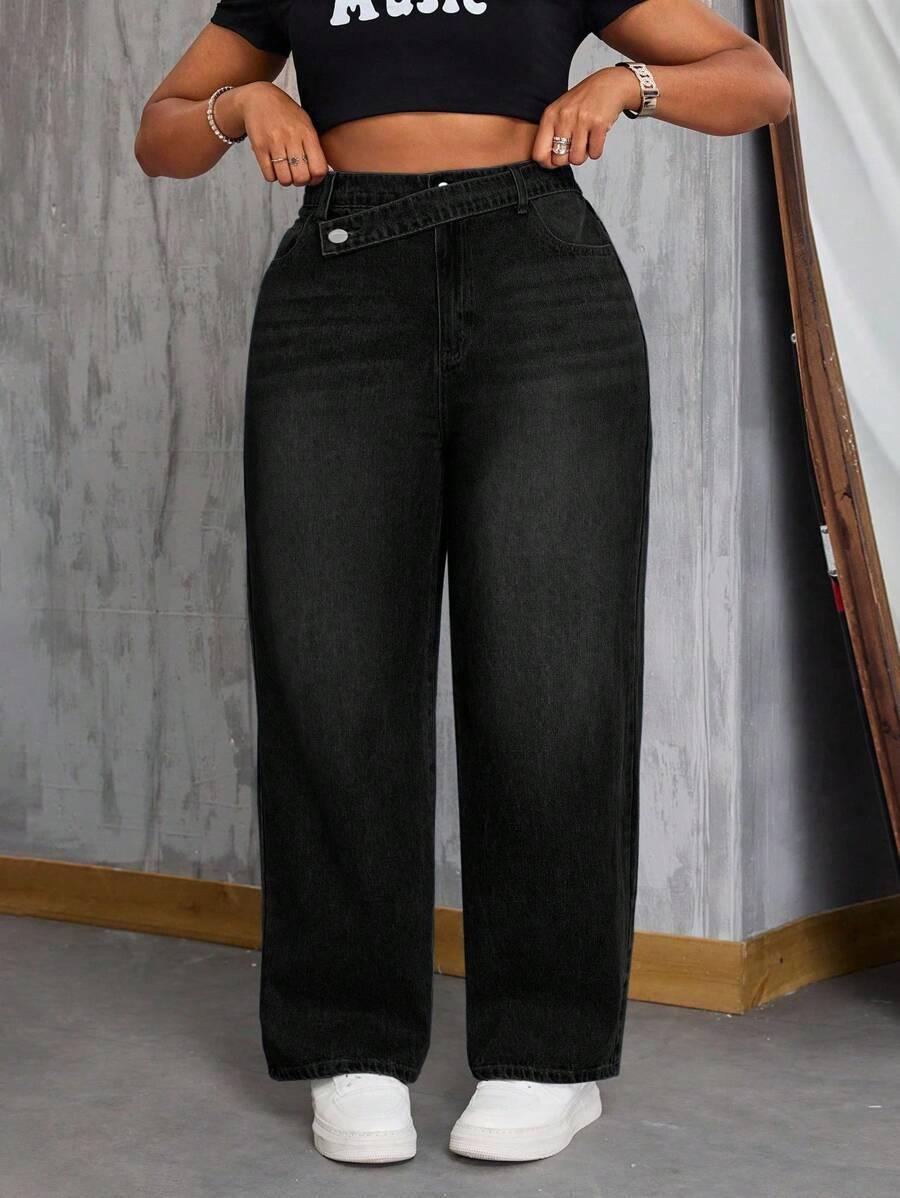 CZARNE SPODNIE JEANS