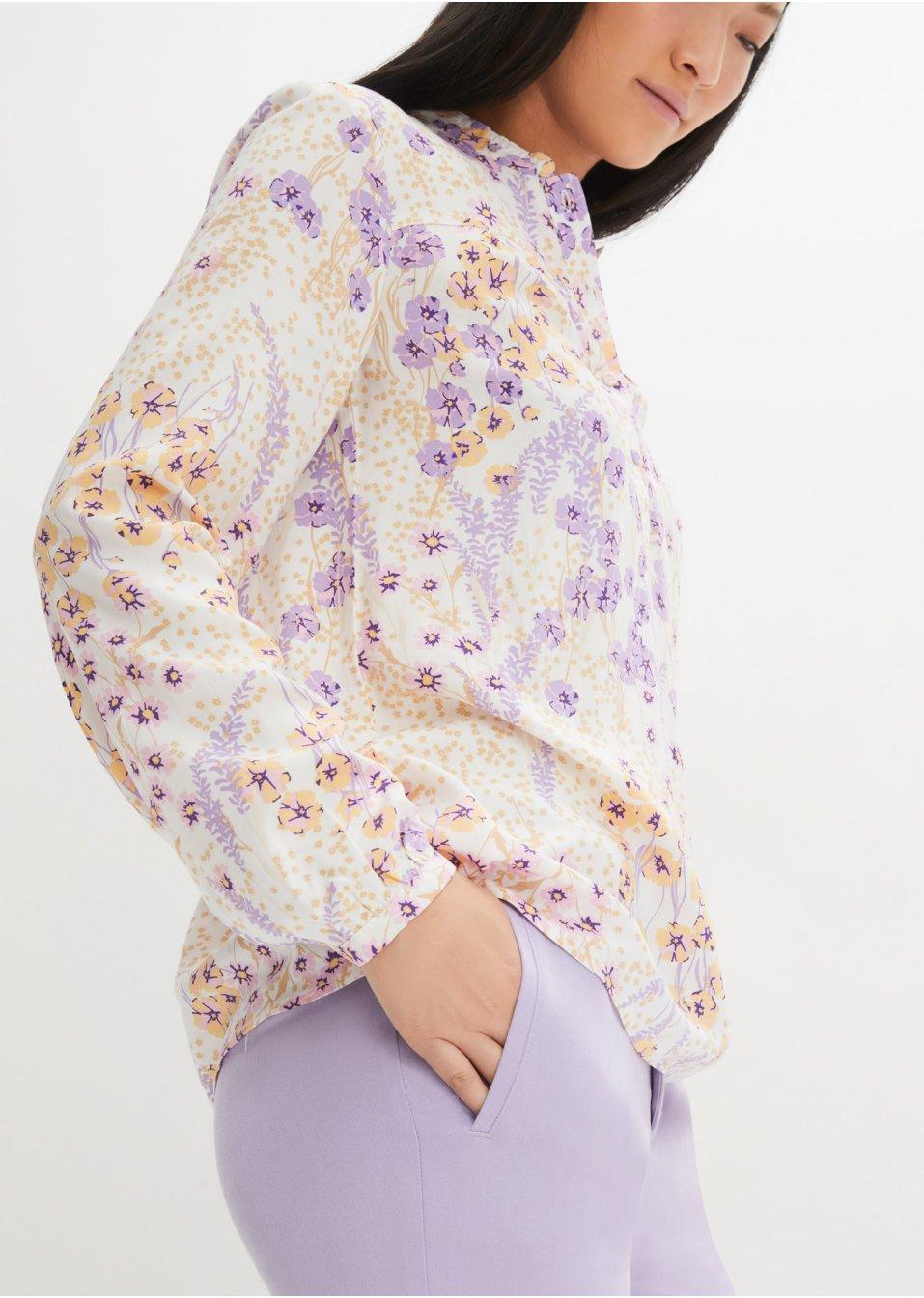 BLUZA Z WZÓR W KWIATY